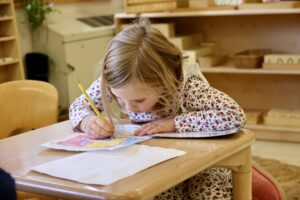 A child working independently